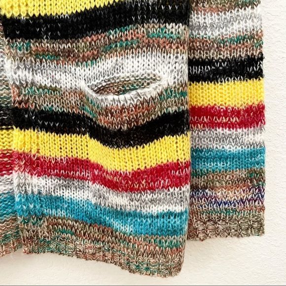 MISSLOOK Colorful Striped Knit Open Cardigan. Medium, NWOT - Picture 3 of 9